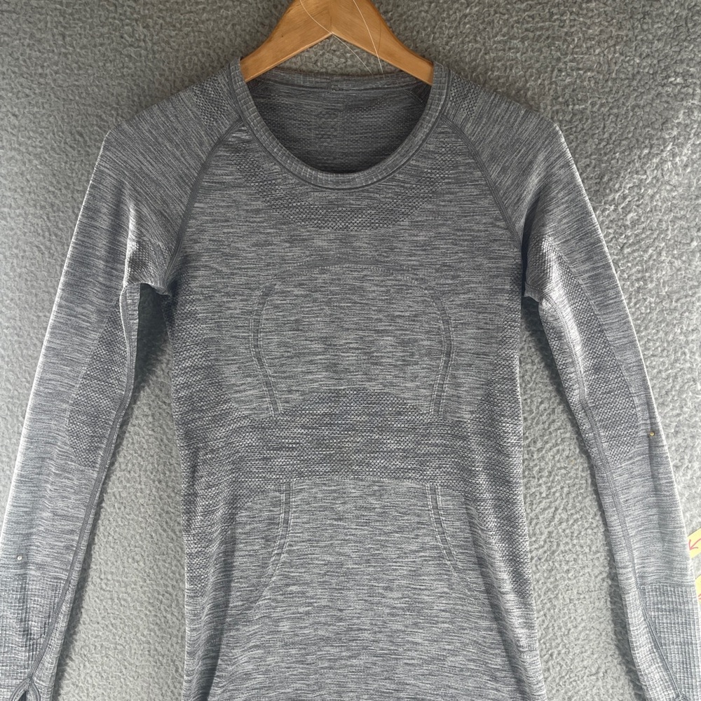 Gray Long Sleeve Athletic Top